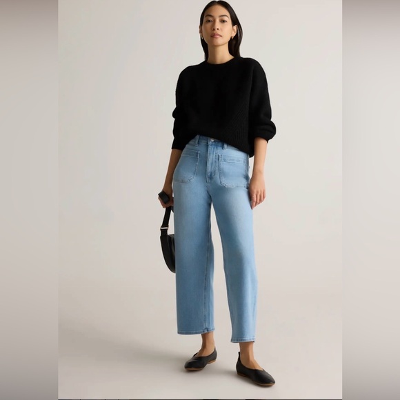 Quince Denim - Quince Bella Stretch Patch Pocket Wide Leg Jeans Size 25